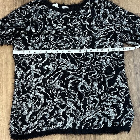 NEW Chicos Eyelash-Trim Jacquard Pullover Sweater Sz 1 (8) - Picture 13 of 16